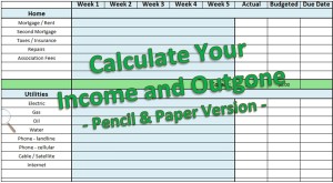 Income Outgone Pencil Paper